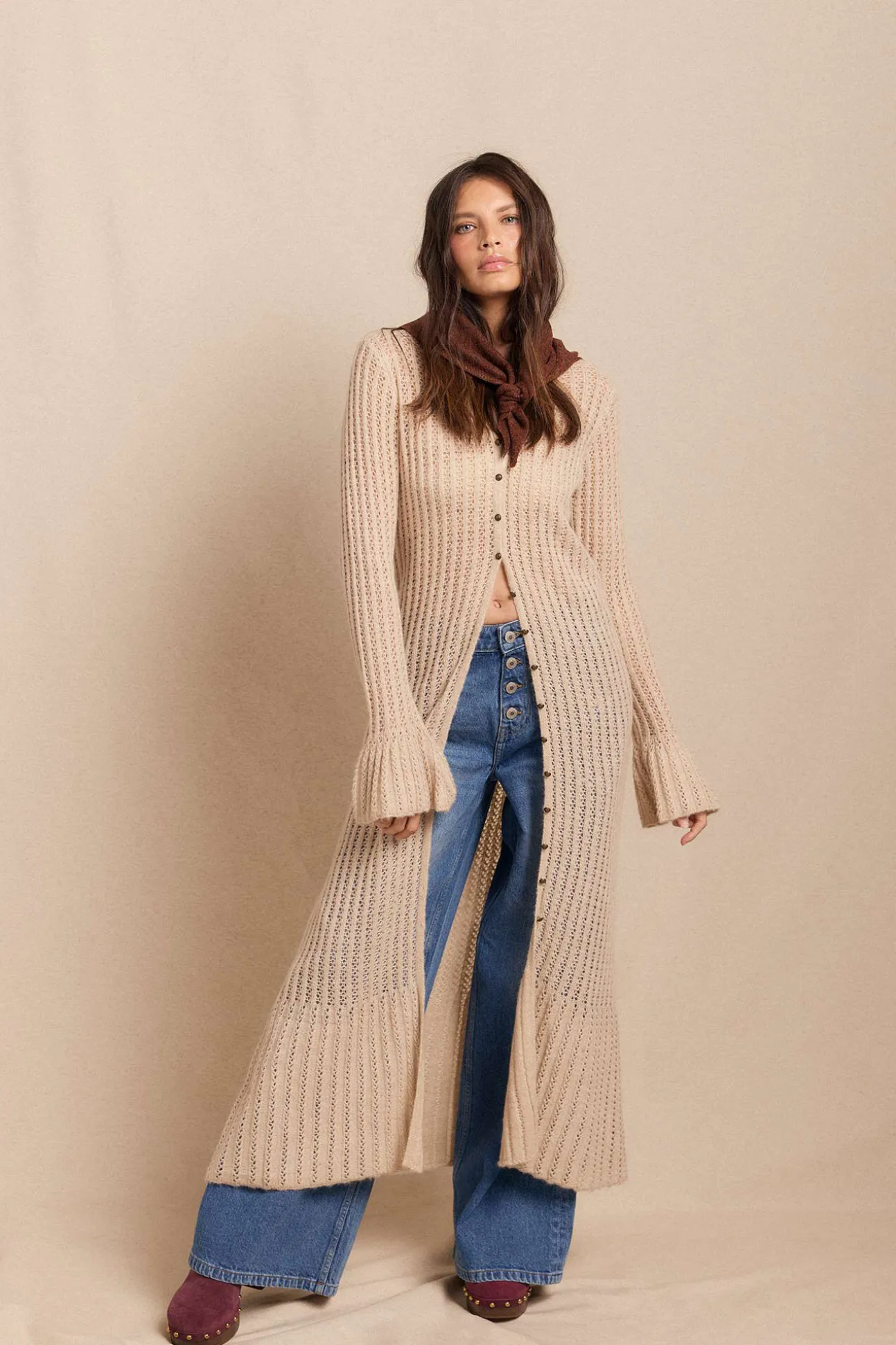 Chaqueta larga punto