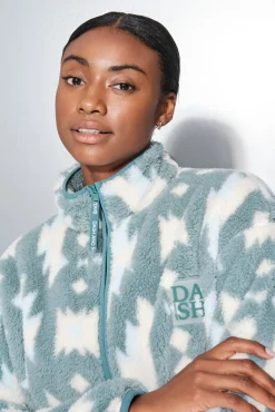 Chaqueta polar cremallera verde hielo