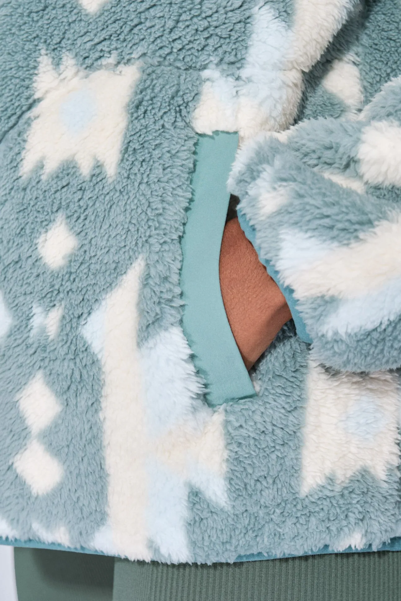 Chaqueta polar cremallera verde hielo