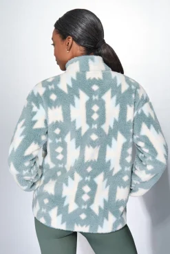 Chaqueta polar cremallera verde hielo