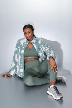 Chaqueta polar cremallera verde hielo