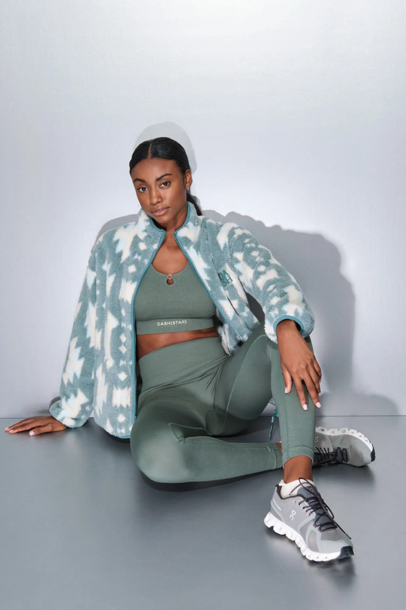 Chaqueta polar cremallera verde hielo