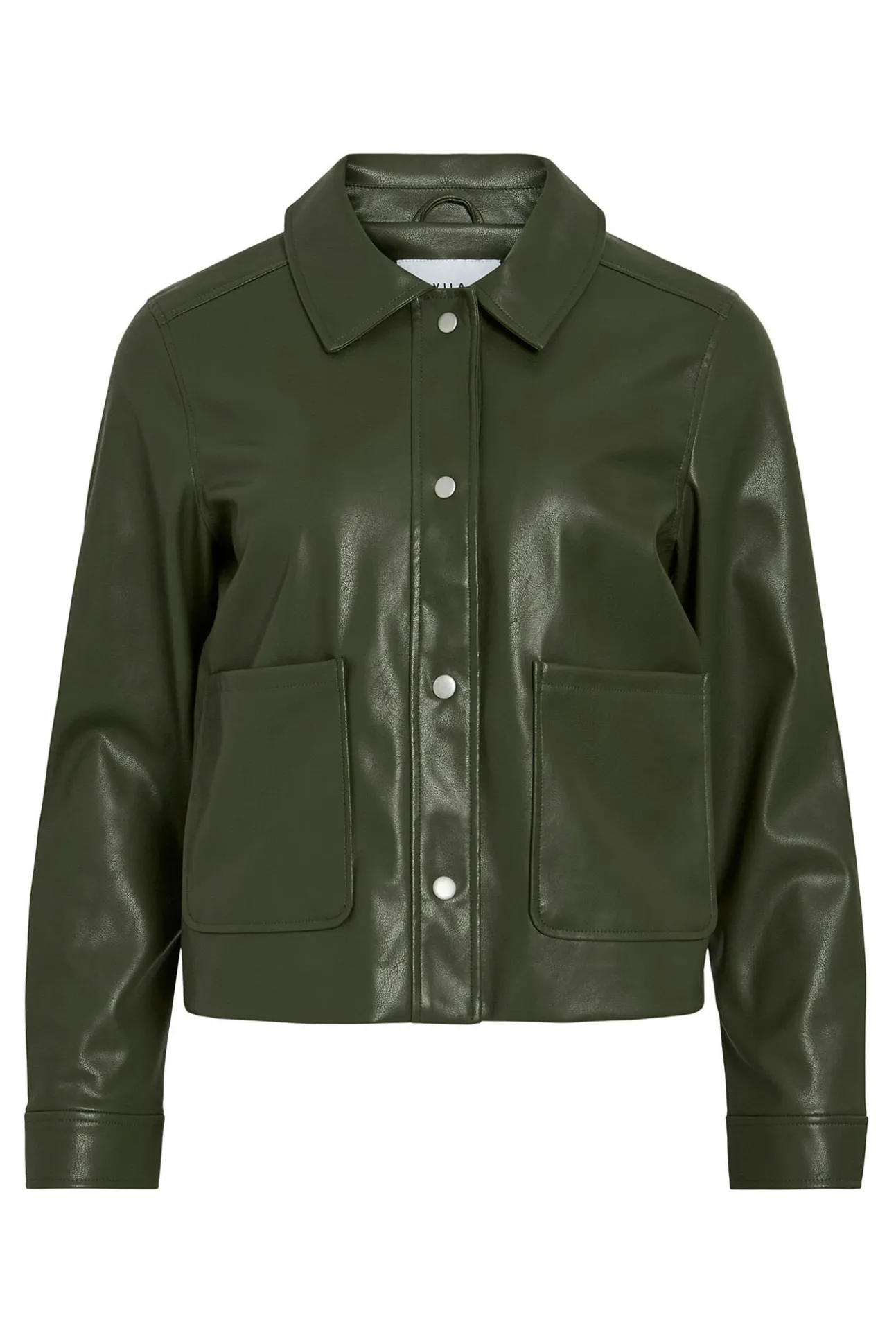 Chaqueta polipiel abotonada