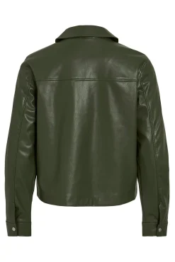 Chaqueta polipiel abotonada