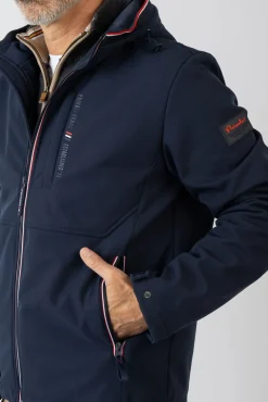 Chaqueta tejido softshell con capucha