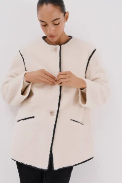 Chaquetón efecto doble faz vivos