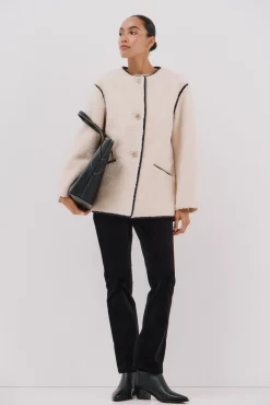 Chaquetón efecto doble faz vivos