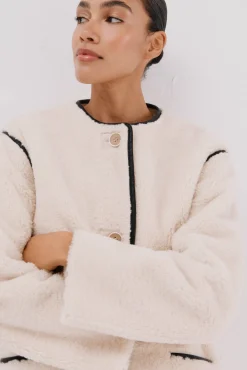 Chaquetón efecto doble faz vivos