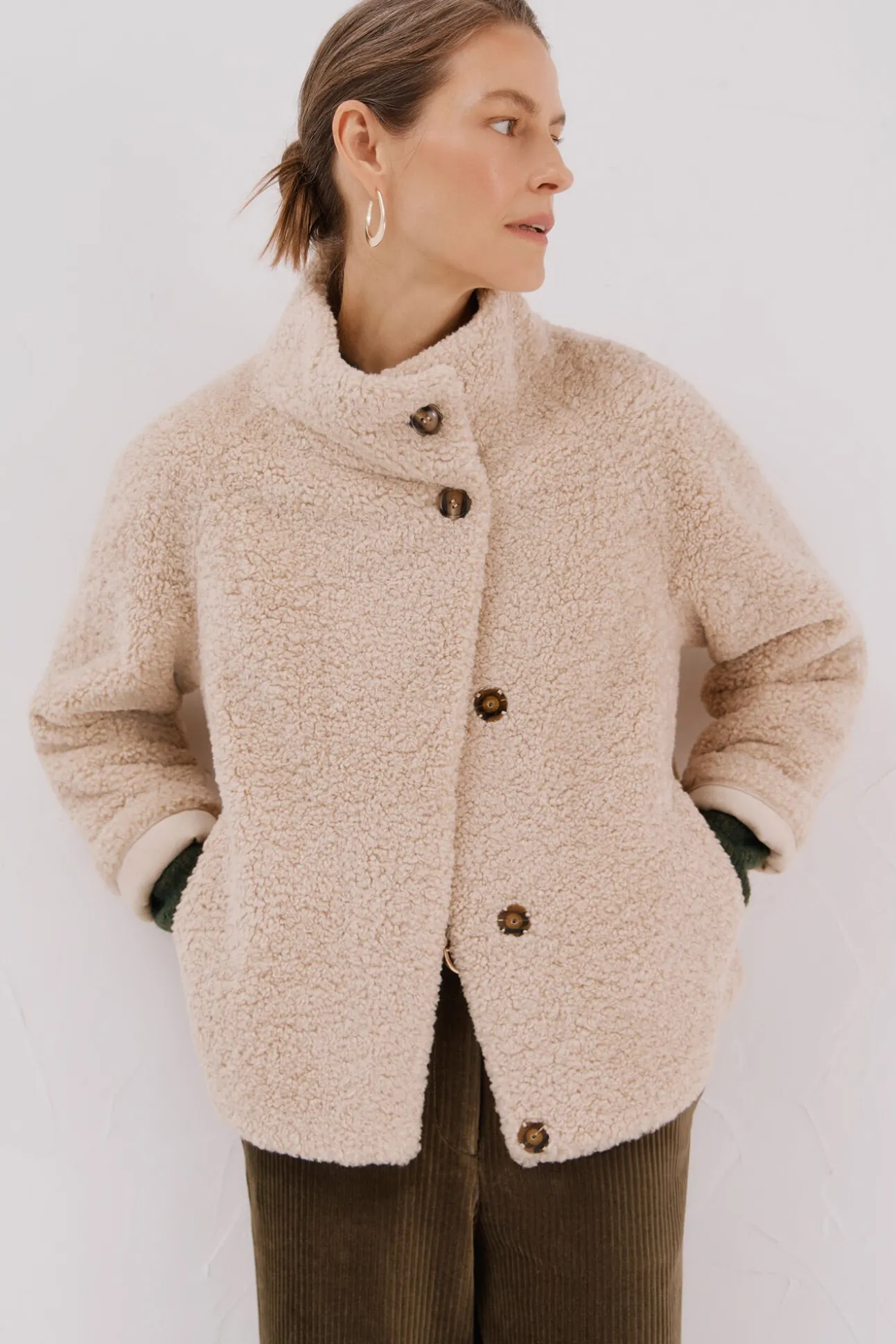 Chaquetón efecto pelo crudo