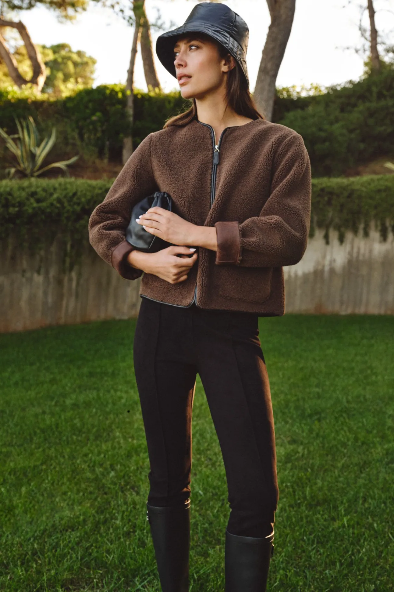 Chaquetón en efecto doble faz