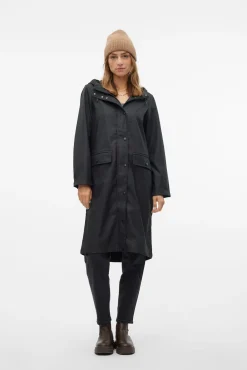 Chubasquero midi con capucha