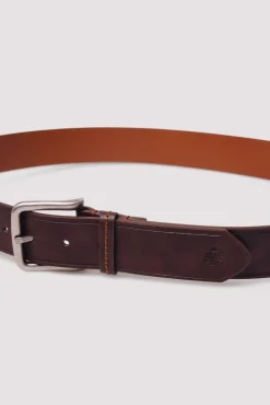 Cinturón efecto piel pespuntes