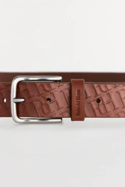 Cinturón piel logos