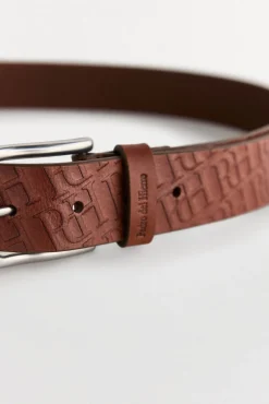 Cinturón piel logos