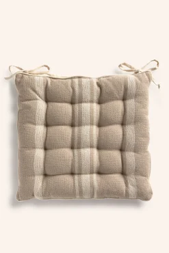 Cojín de silla cuadrado en tono piedra Sorento