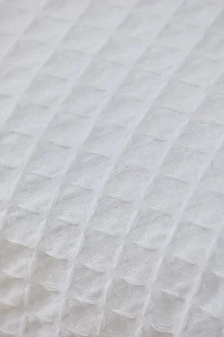 Colcha de algodón nido de abeja blanco Panal