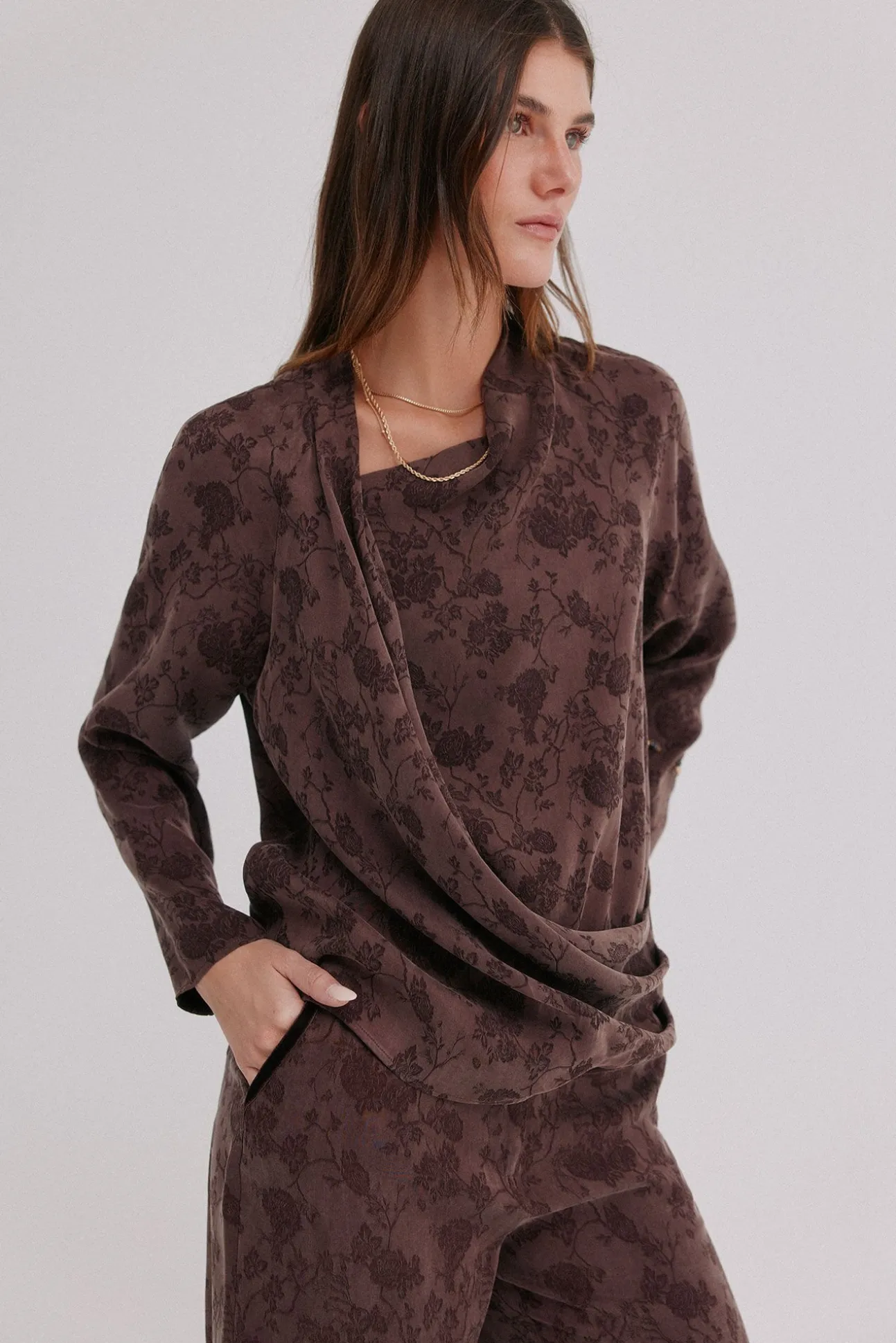 Concha. Blusa jacquard