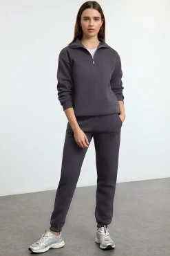 Conjunto chándal jogging felpa polar gris