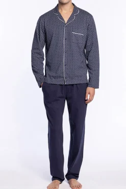 Conjunto de pijama largo abierto Elegance