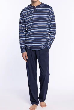 Conjunto de pijama largo modal/algodón con cuello tapeta Elegance