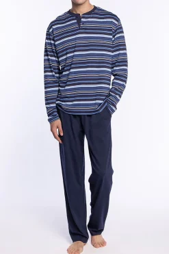 Conjunto de pijama largo modal/algodón con cuello tapeta Elegance