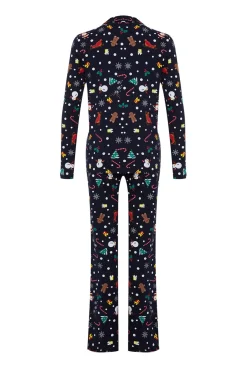 Conjunto pijama camisero Navidad azul