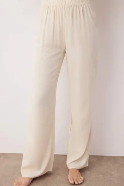 Conjunto pijama camisero viscosa ribetes y lazo