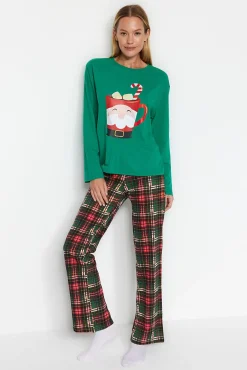 Conjunto pijama cuadros Navidad Papá Noél