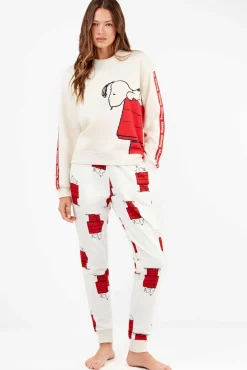 Conjunto pijama en felpa elástica extrasuave casita Snoopy