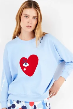 Conjunto pijama en punto interlock motivos corazones