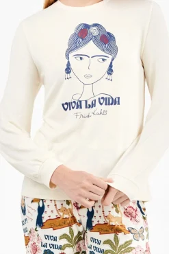 Conjunto pijama Frida Kahlo en punto all-over