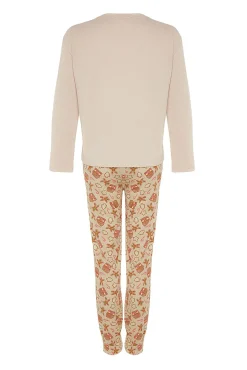 Conjunto pijama Galleta jengibre Navidad beige