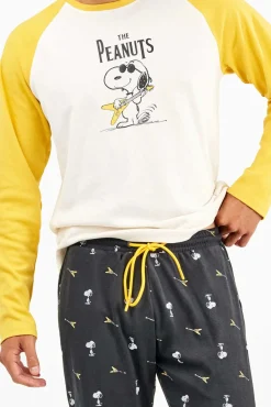 Conjunto pijama hombre Snoopy en punto interlock