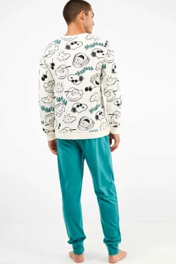 Conjunto pijama hombre Snoopy en punto interlock