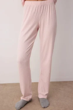 Conjunto pijama invierno canalé rosa