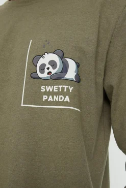 Conjunto pijama liso hombre dibujo panda