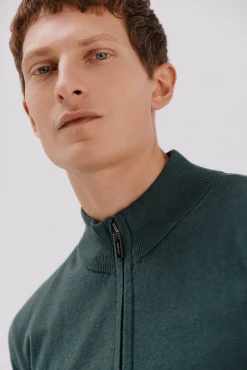 Cárdigan algodón con cashmere cierre cremallera