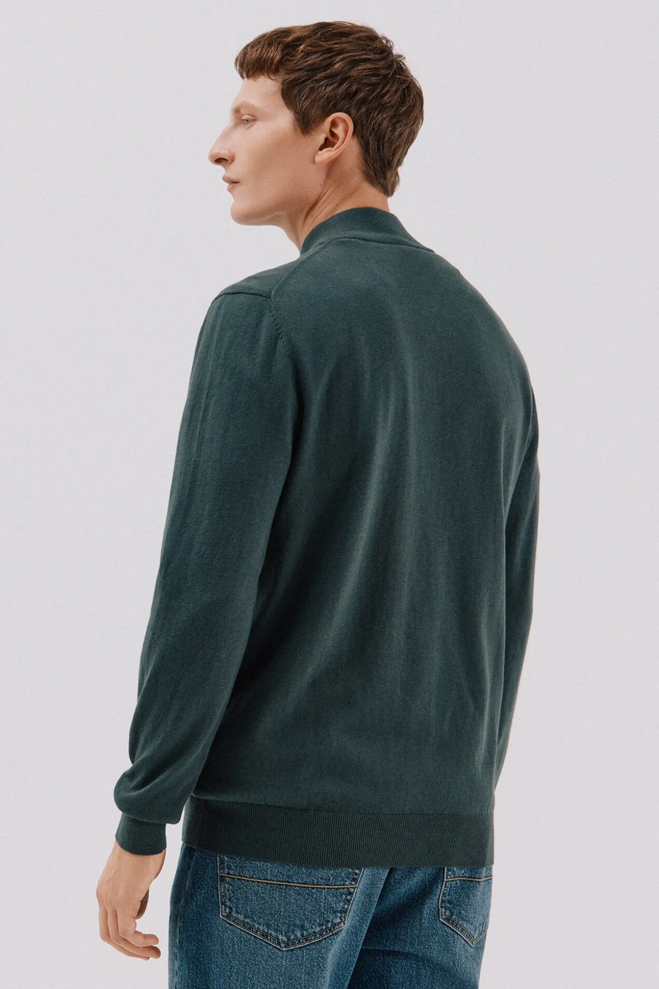 Cárdigan algodón con cashmere cierre cremallera