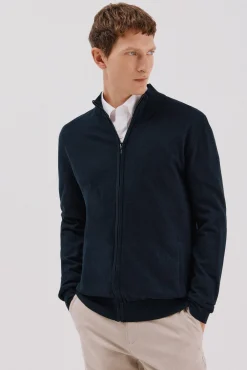 Cárdigan algodón con cashmere cierre cremallera