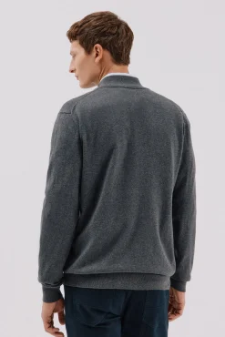 Cárdigan algodón con cashmere cierre cremallera