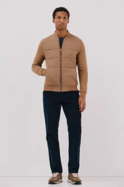 Cárdigan bomber tejido combinado