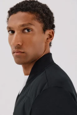 Cárdigan bomber tejido combinado