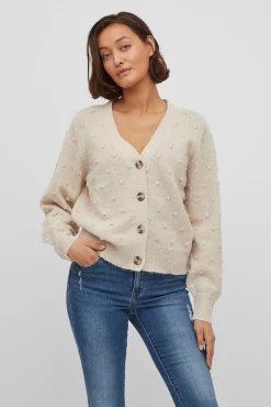 Cárdigan con perlas de punto