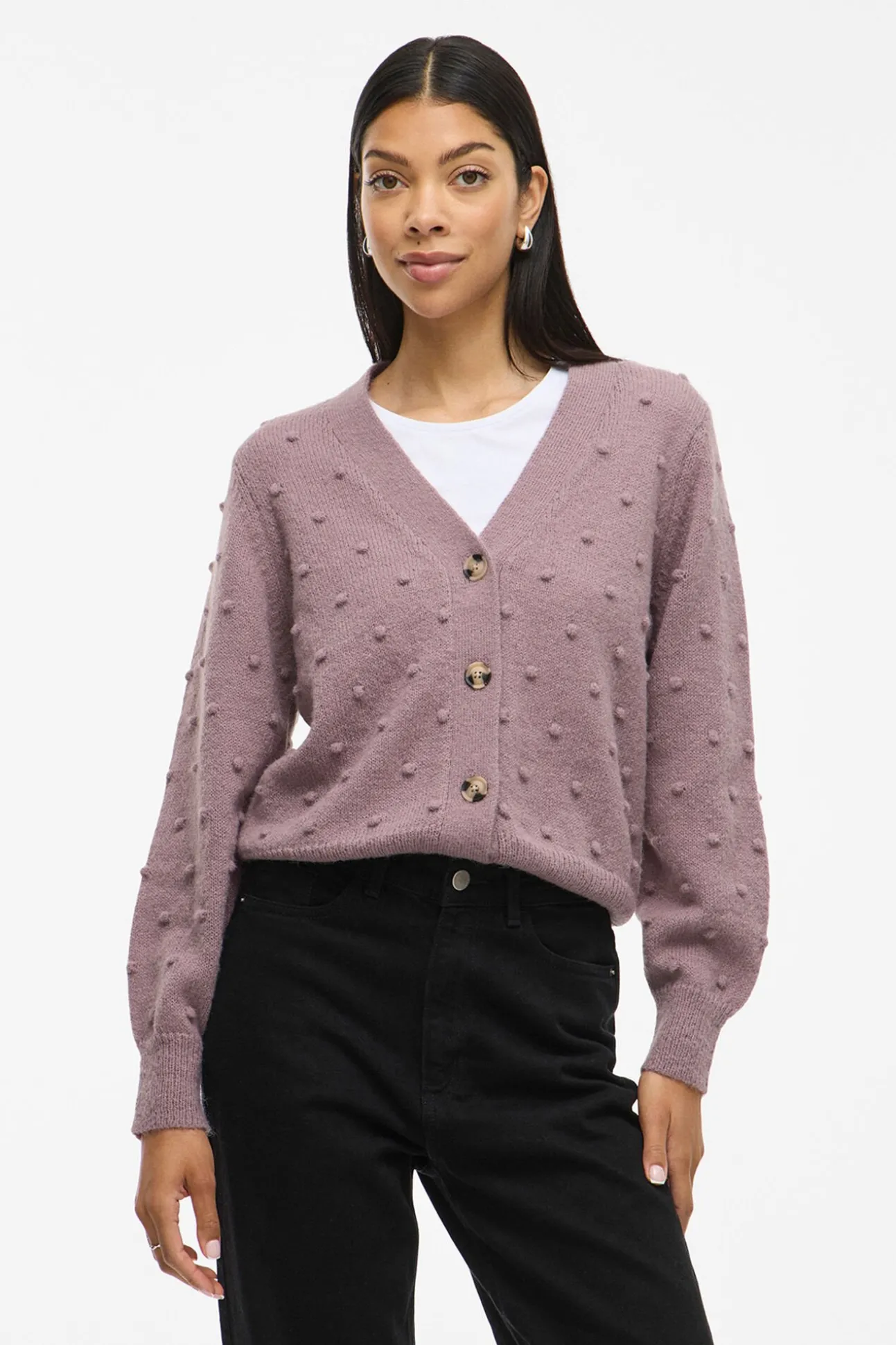 Cárdigan con perlas de punto