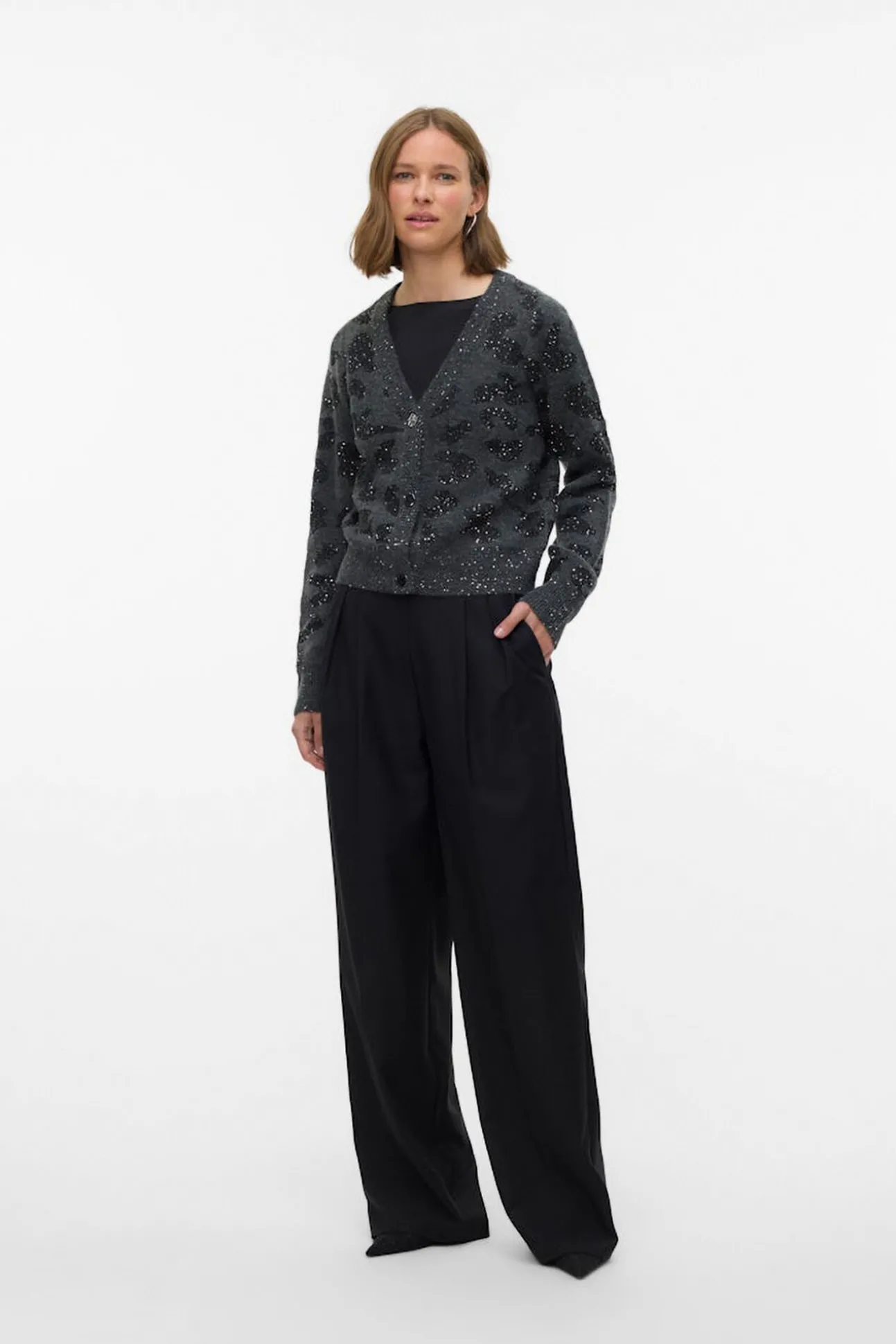 Cárdigan corto de manga larga