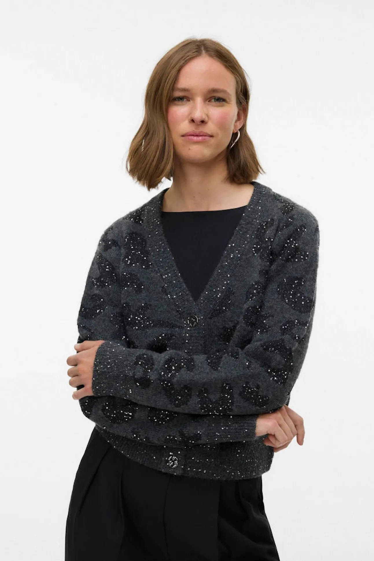 Cárdigan corto de manga larga