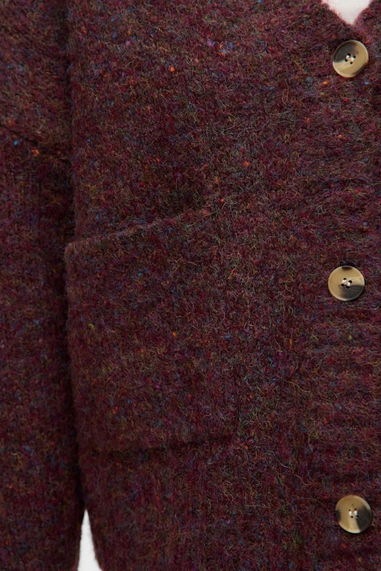 Cárdigan corto de manga larga con bolsillos