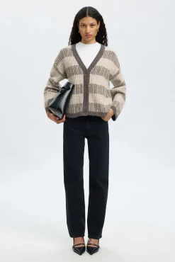 Cárdigan cuello en pico alpaca y lana