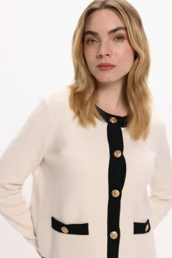 Cárdigan de botones dorados con viscosa