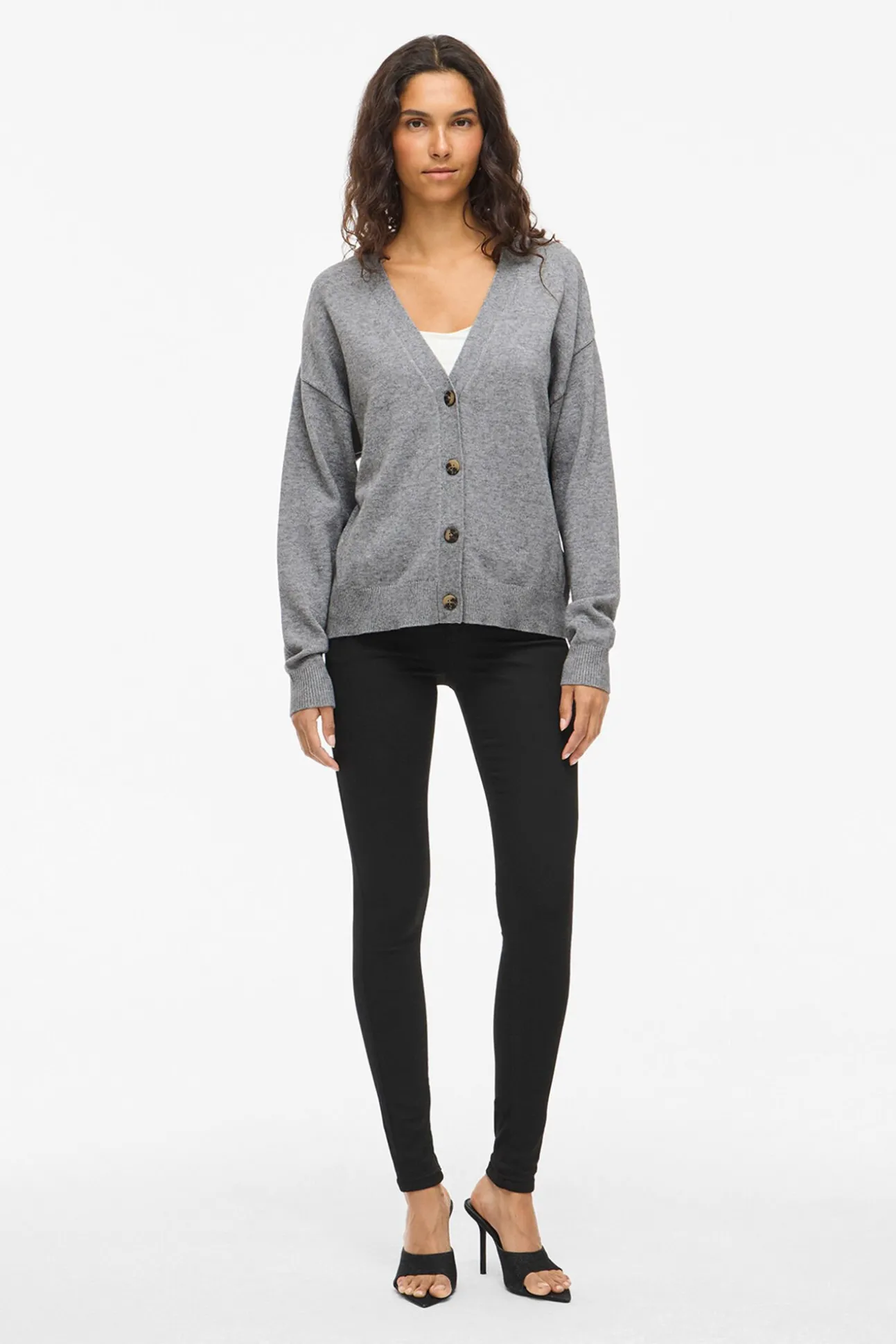 Cárdigan de punto abotonado con viscosa